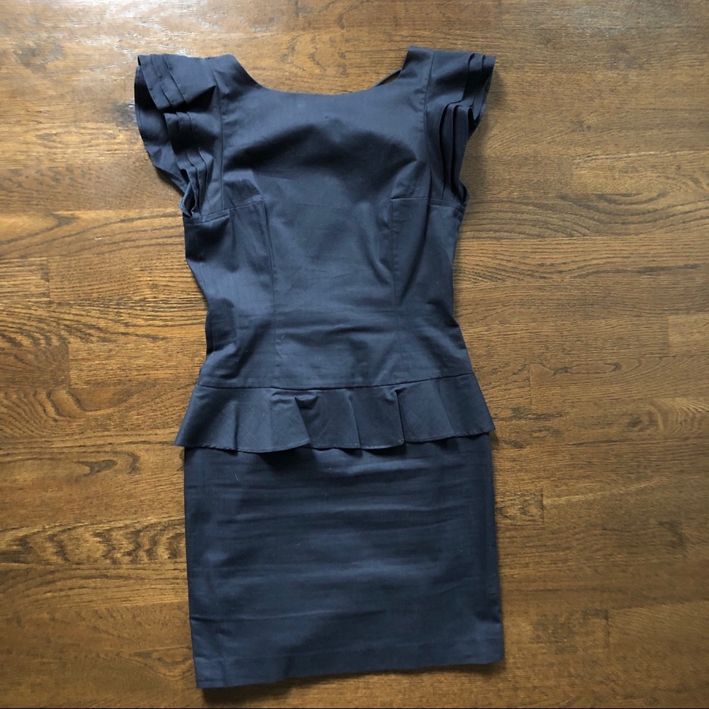 Ruffle trim mini dress